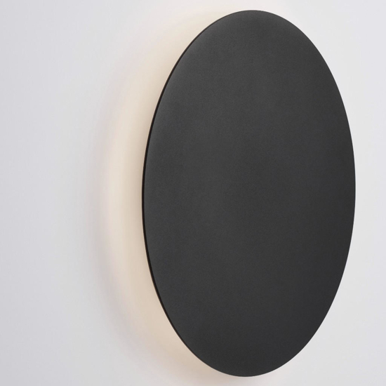 Applique da parete tonda moderna nero led 3000k 30cm